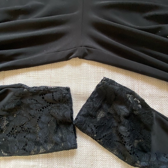 Sympli Black Lace Hem Stretch Elastic Waist Leggings - Sz- 8 (M) - Picture 7 of 13